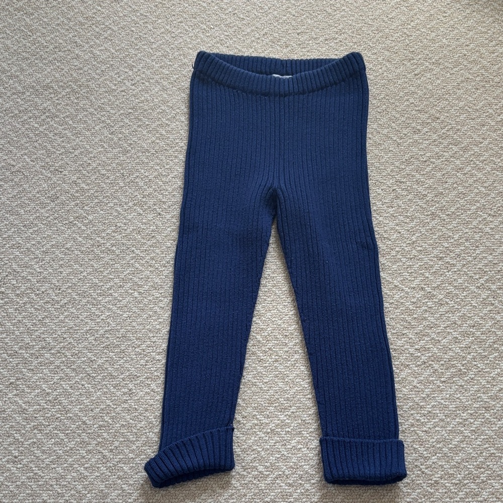 Hanna Andersson Blue Ribbed Leggings (3T)